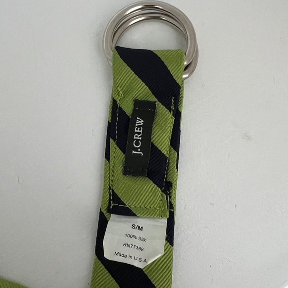 JCREW Green and Navy Blue Silk Tie Belt - Size S/M - Picture 3 of 5